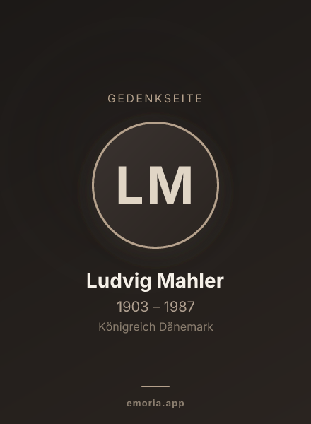 Gedenkportrait von Ludvig Mahler