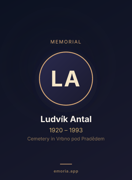 Memorial portrait of Ludvík Antal