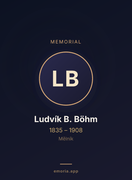 Memorial portrait of Ludvík B. Böhm