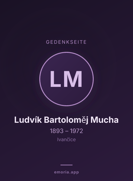 Gedenkportrait von Ludvík Bartoloměj Mucha