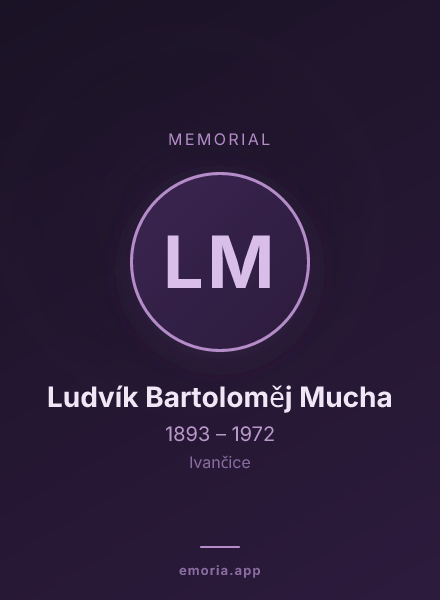 Memorial portrait of Ludvík Bartoloměj Mucha