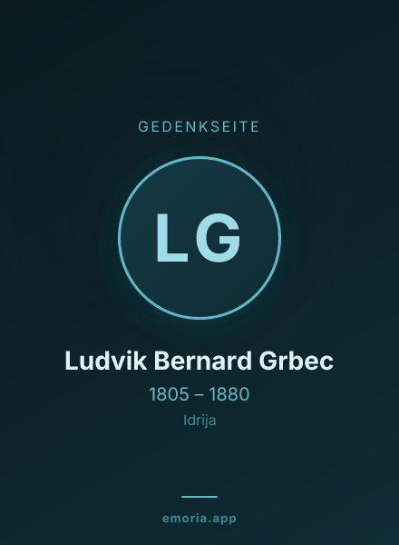 Gedenkportrait von Ludvik Bernard Grbec
