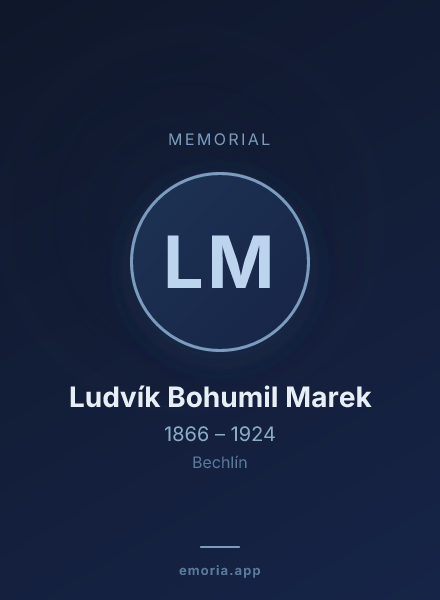 Memorial portrait of Ludvík Bohumil Marek