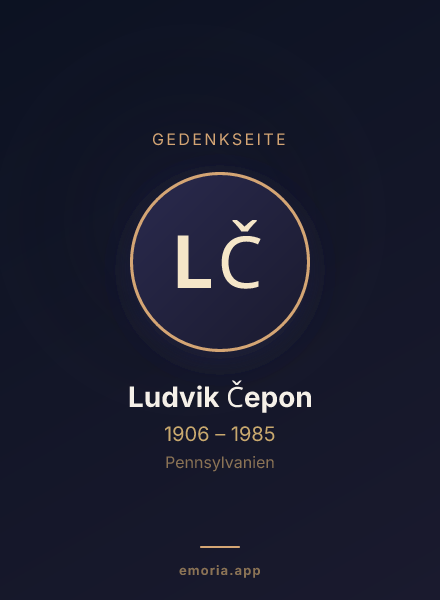 Gedenkportrait von Ludvik Čepon