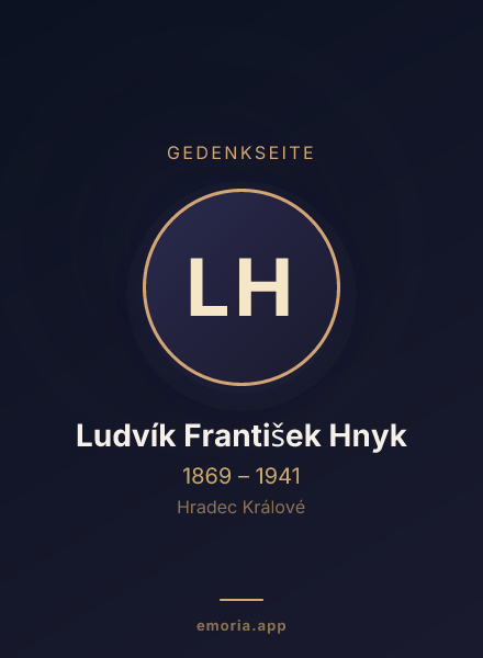 Gedenkportrait von Ludvík František Hnyk