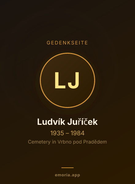 Gedenkportrait von Ludvík Juříček