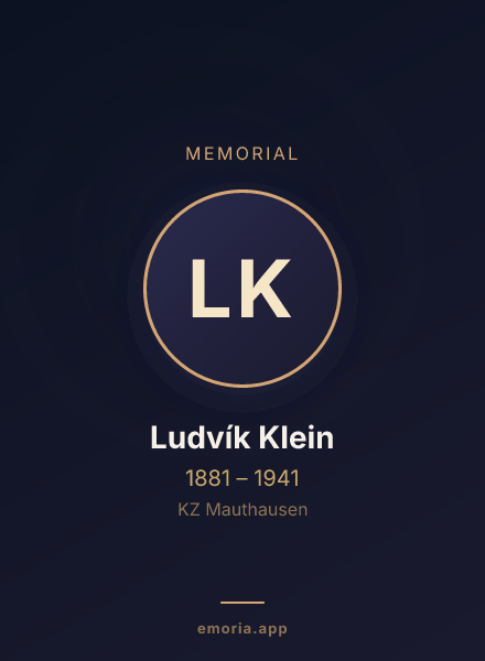 Memorial portrait of Ludvík Klein