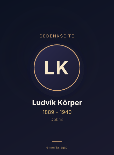 Gedenkportrait von Ludvík Körper