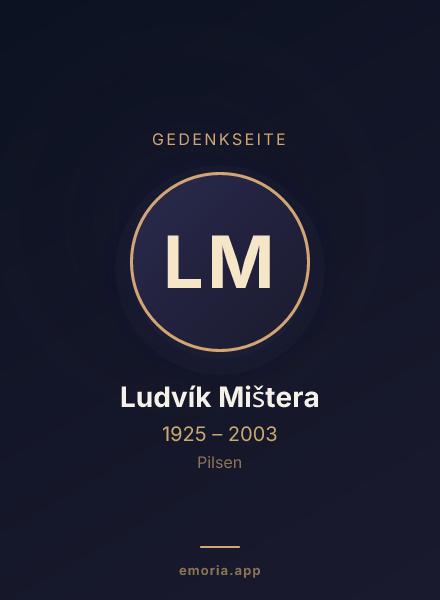 Gedenkportrait von Ludvík Mištera