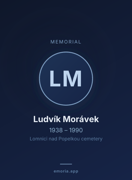 Memorial portrait of Ludvík Morávek
