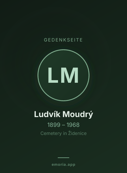 Gedenkportrait von Ludvík Moudrý
