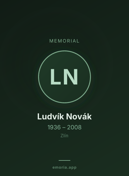 Memorial portrait of Ludvík Novák