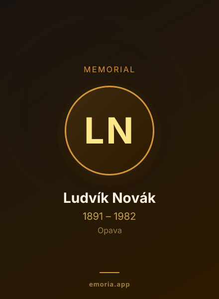 Memorial portrait of Ludvík Novák