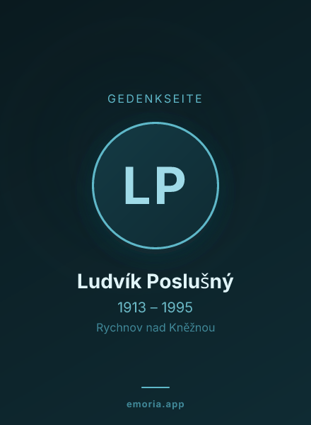 Gedenkportrait von Ludvík Poslušný