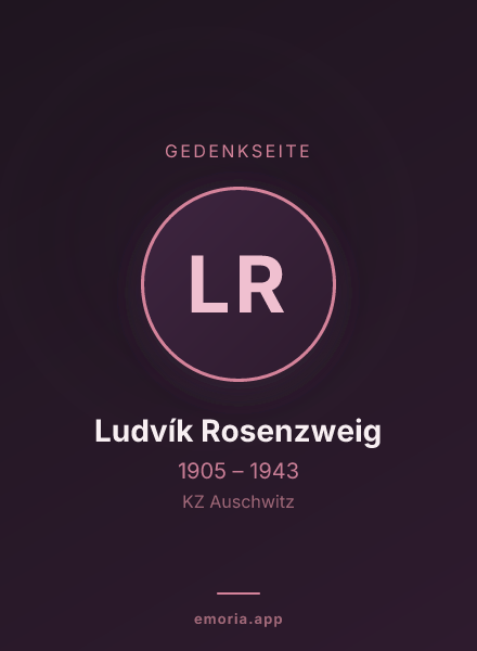Gedenkportrait von Ludvík Rosenzweig