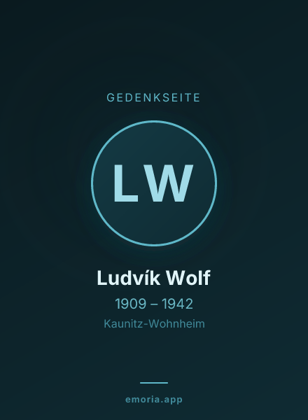 Gedenkportrait von Ludvík Wolf