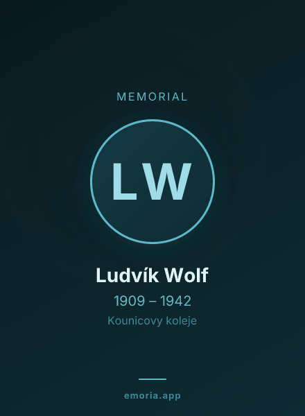 Memorial portrait of Ludvík Wolf