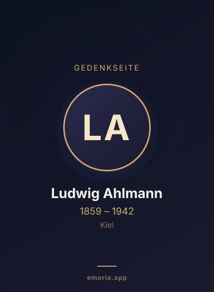 Gedenkportrait von Ludwig Ahlmann