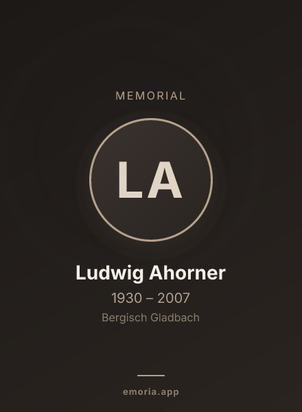 Memorial portrait of Ludwig Ahorner