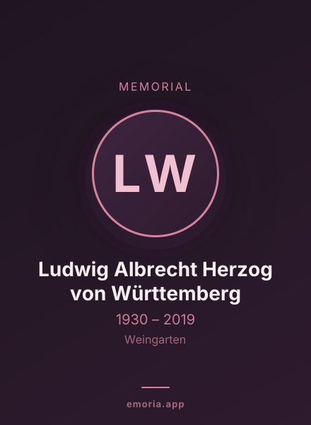 Memorial portrait of Ludwig Albrecht Herzog von Württemberg