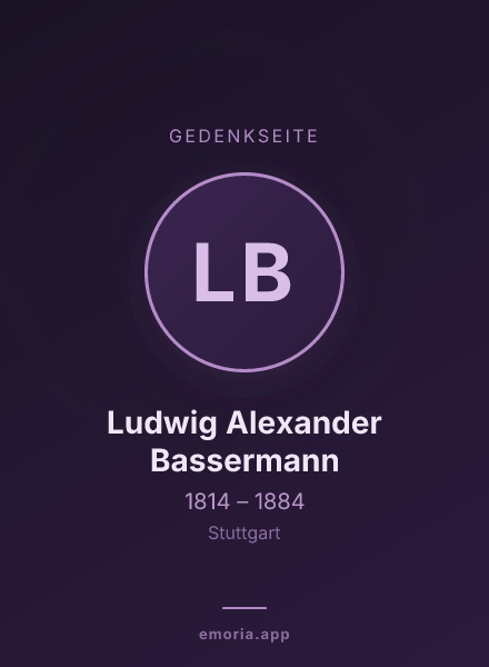 Gedenkportrait von Ludwig Alexander Bassermann