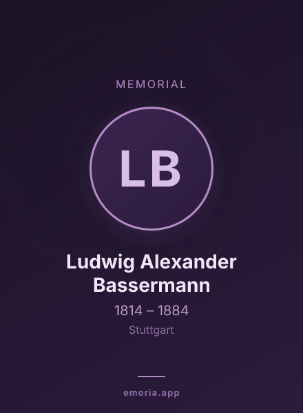 Memorial portrait of Ludwig Alexander Bassermann