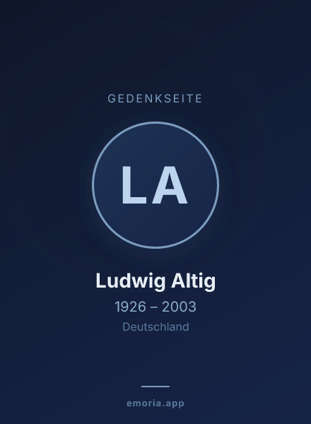 Gedenkportrait von Ludwig Altig