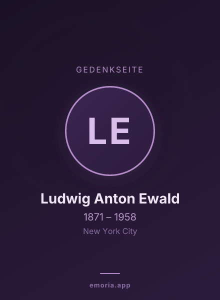 Gedenkportrait von Ludwig Anton Ewald