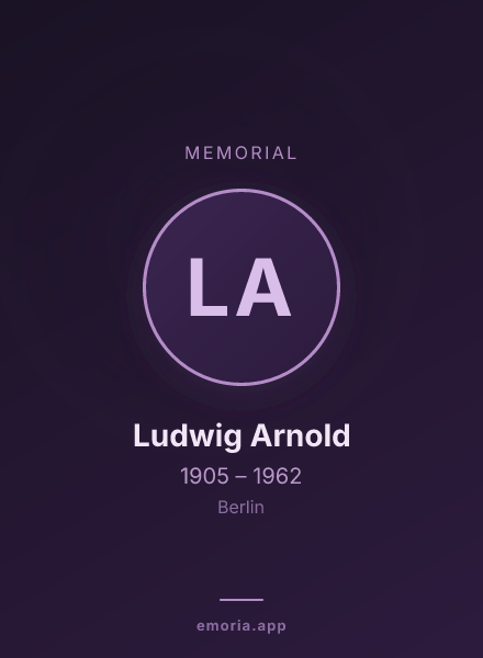 Memorial portrait of Ludwig Arnold
