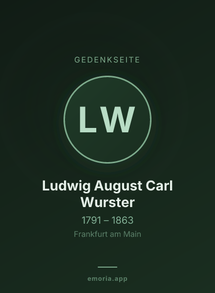 Gedenkportrait von Ludwig August Carl Wurster