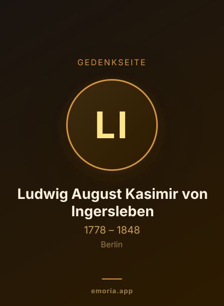 Gedenkportrait von Ludwig August Kasimir von Ingersleben