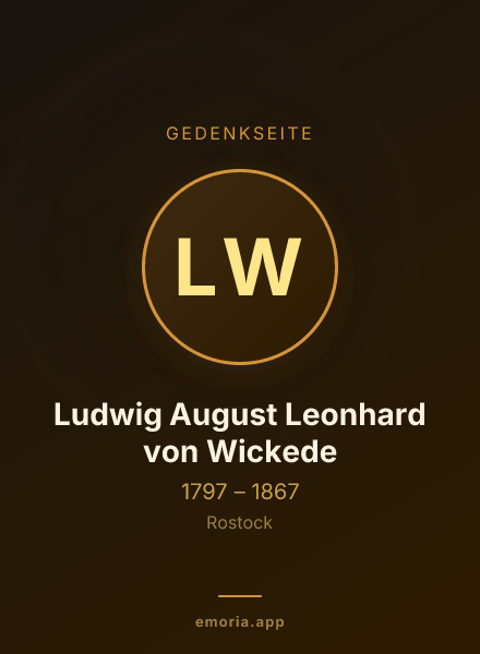 Gedenkportrait von Ludwig August Leonhard von Wickede