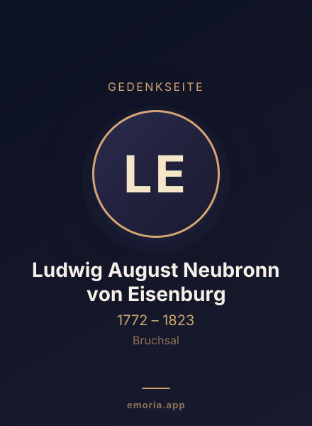 Gedenkportrait von Ludwig August Neubronn von Eisenburg