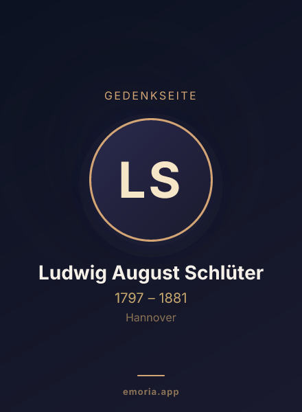 Gedenkportrait von Ludwig August Schlüter