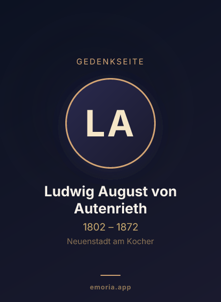 Gedenkportrait von Ludwig August von Autenrieth