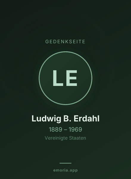 Gedenkportrait von Ludwig B. Erdahl