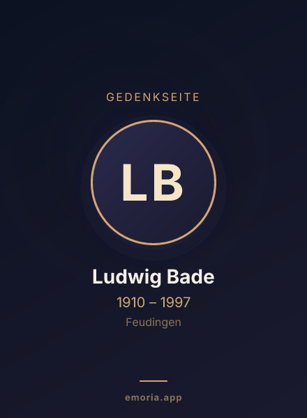 Gedenkportrait von Ludwig Bade
