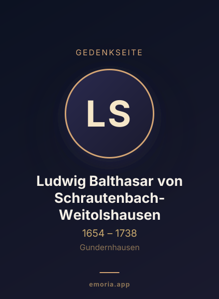 Gedenkportrait von Ludwig Balthasar von Schrautenbach-Weitolshausen