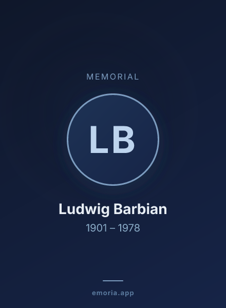 Memorial portrait of Ludwig Barbian