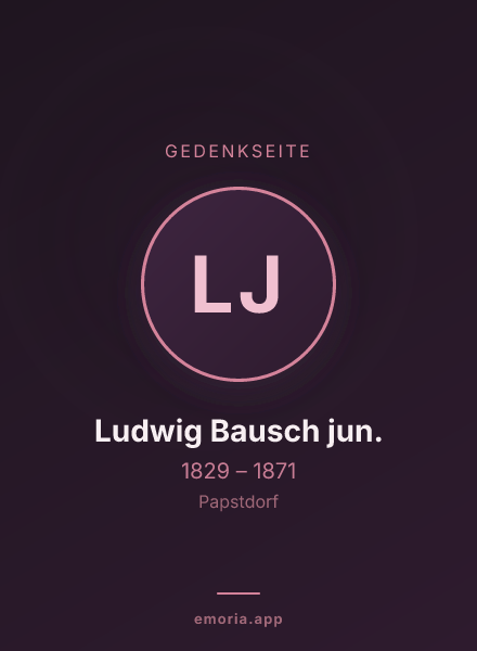 Gedenkportrait von Ludwig Bausch jun.