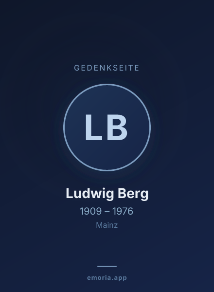 Gedenkportrait von Ludwig Berg