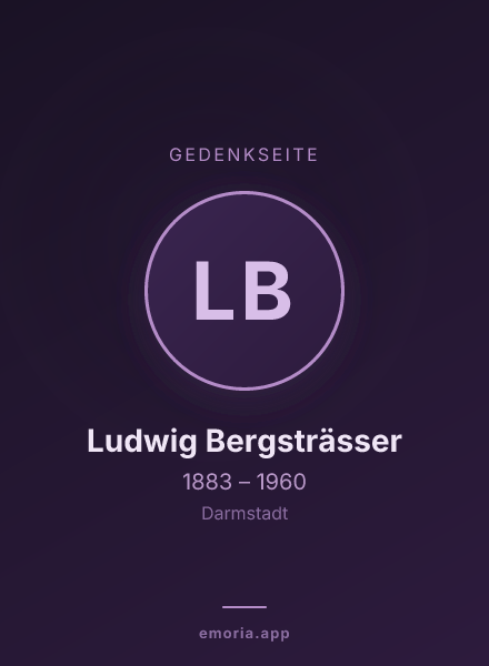 Gedenkportrait von Ludwig Bergsträsser