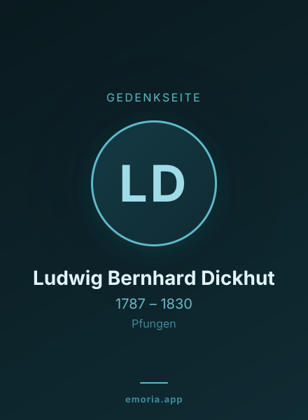 Gedenkportrait von Ludwig Bernhard Dickhut