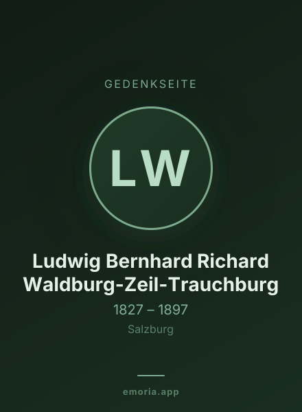 Gedenkportrait von Ludwig Bernhard Richard Waldburg-Zeil-Trauchburg
