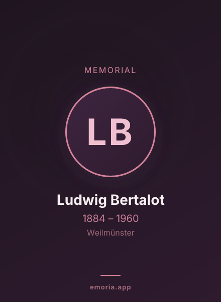 Memorial portrait of Ludwig Bertalot
