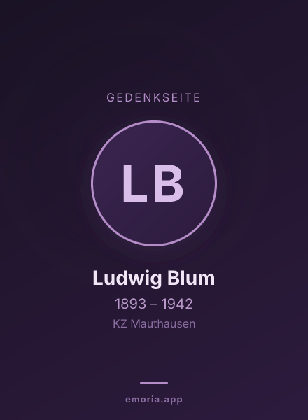 Gedenkportrait von Ludwig Blum