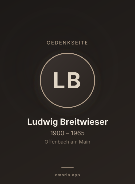 Gedenkportrait von Ludwig Breitwieser