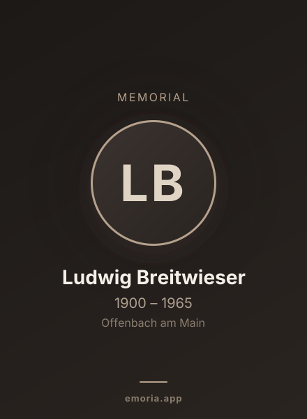 Memorial portrait of Ludwig Breitwieser