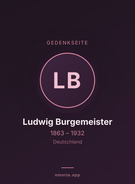 Gedenkportrait von Ludwig Burgemeister