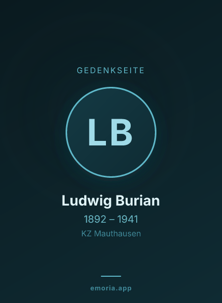 Gedenkportrait von Ludwig Burian